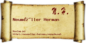 Neumüller Herman névjegykártya